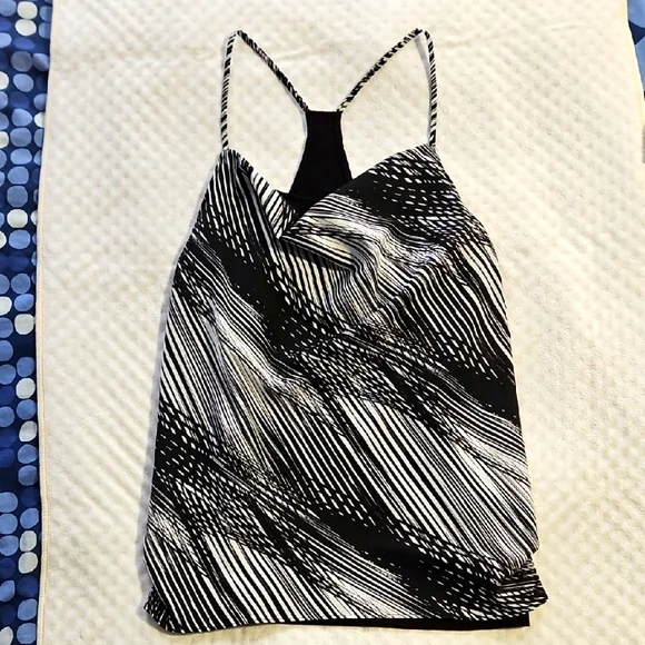 Black and White Striped Tank Top - Picture 1 of 6